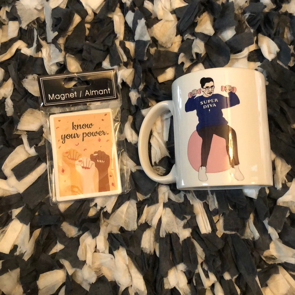 Hilarious RBG Ruth Bader Ginsburg Coffee Tea Ceramic Mug & “Power” Magnet